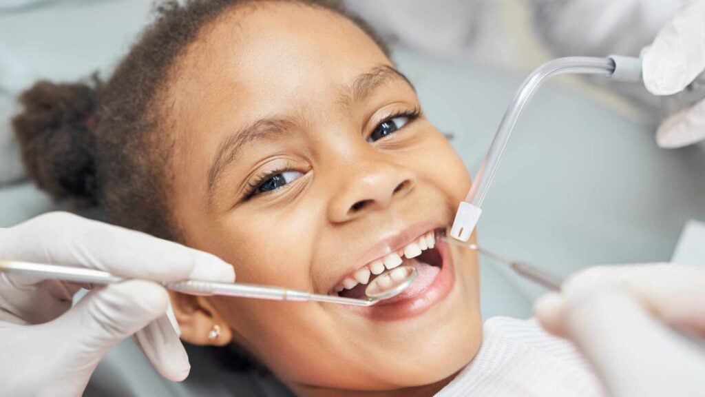 Special Needs Dentist In Nj &Amp; Pa 2 A Relaxed Girl Smiling During Safe Pediatric Dental Sedation With Nitrous Oxide At Cobblestone Kids In Philadelphia, Pa